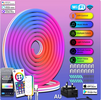 WiFi Smart LED Neon Light Strip with Silicone Graffiti Design