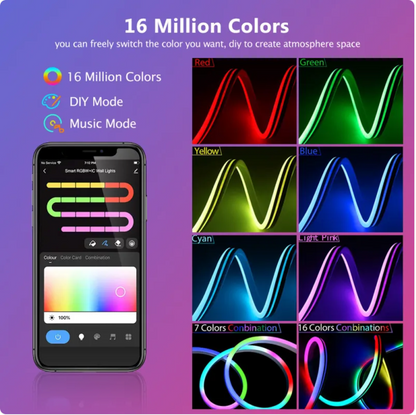 WiFi Smart LED Neon Light Strip with Silicone Graffiti Design