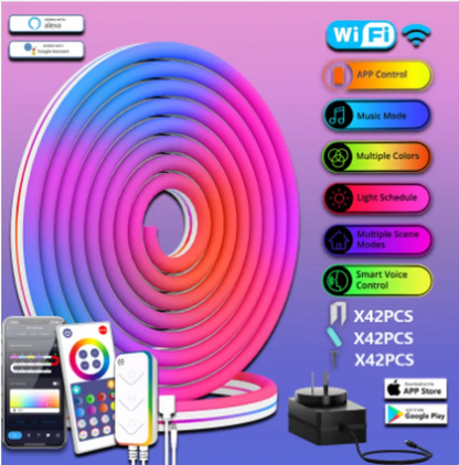 WiFi Smart LED Neon Light Strip with Silicone Graffiti Design